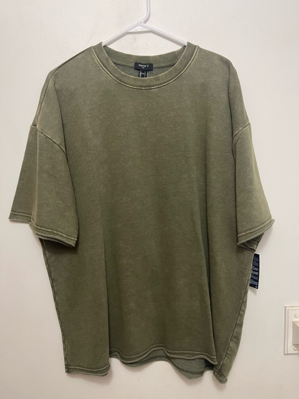 Forever 21 Olive Green Short Sleeve Oversized Tee